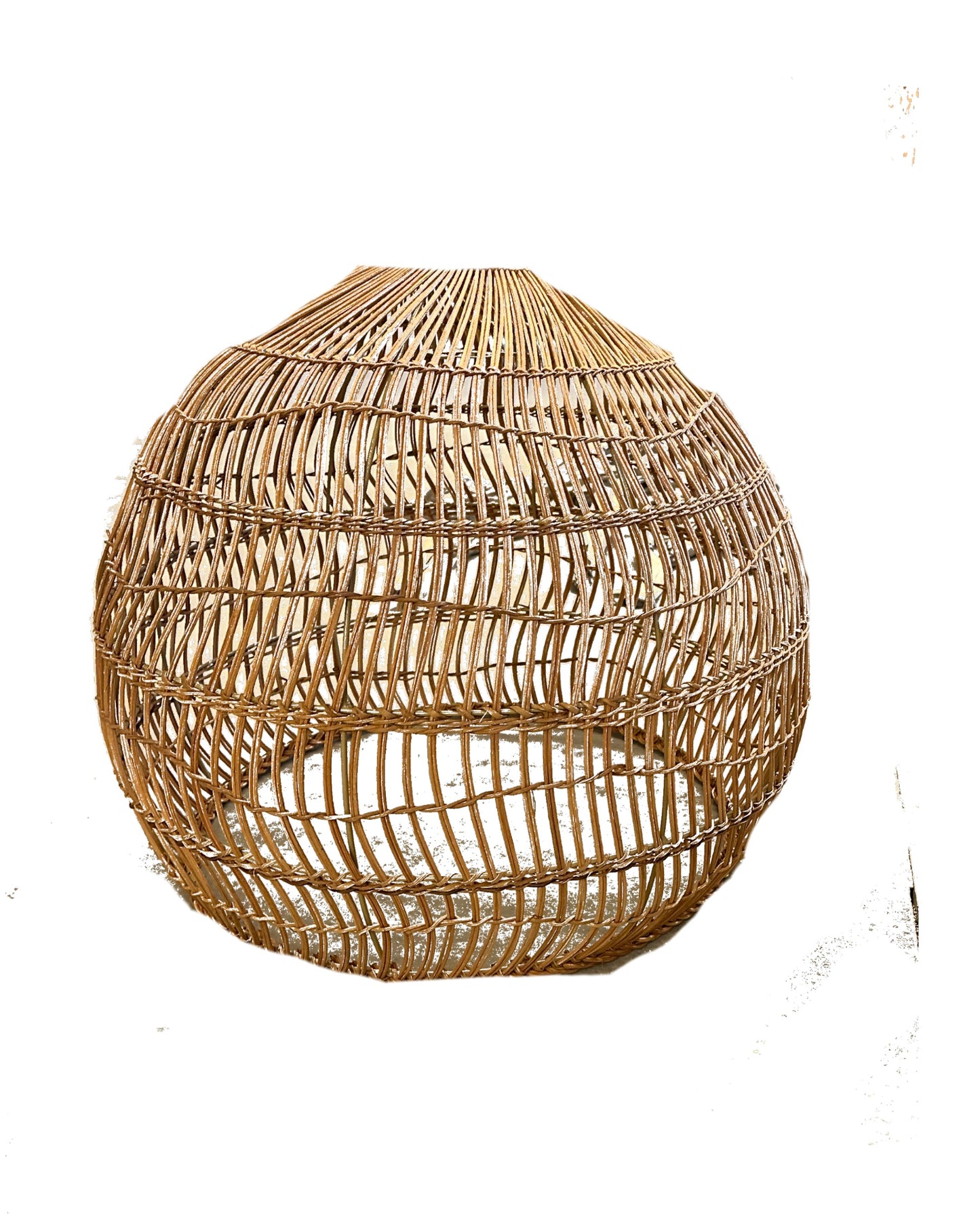 24" Rattan Dome Pendant Light