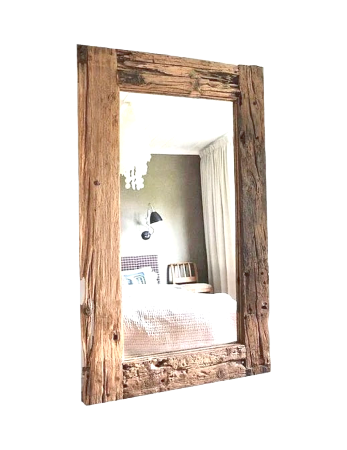 Elm wall mirror