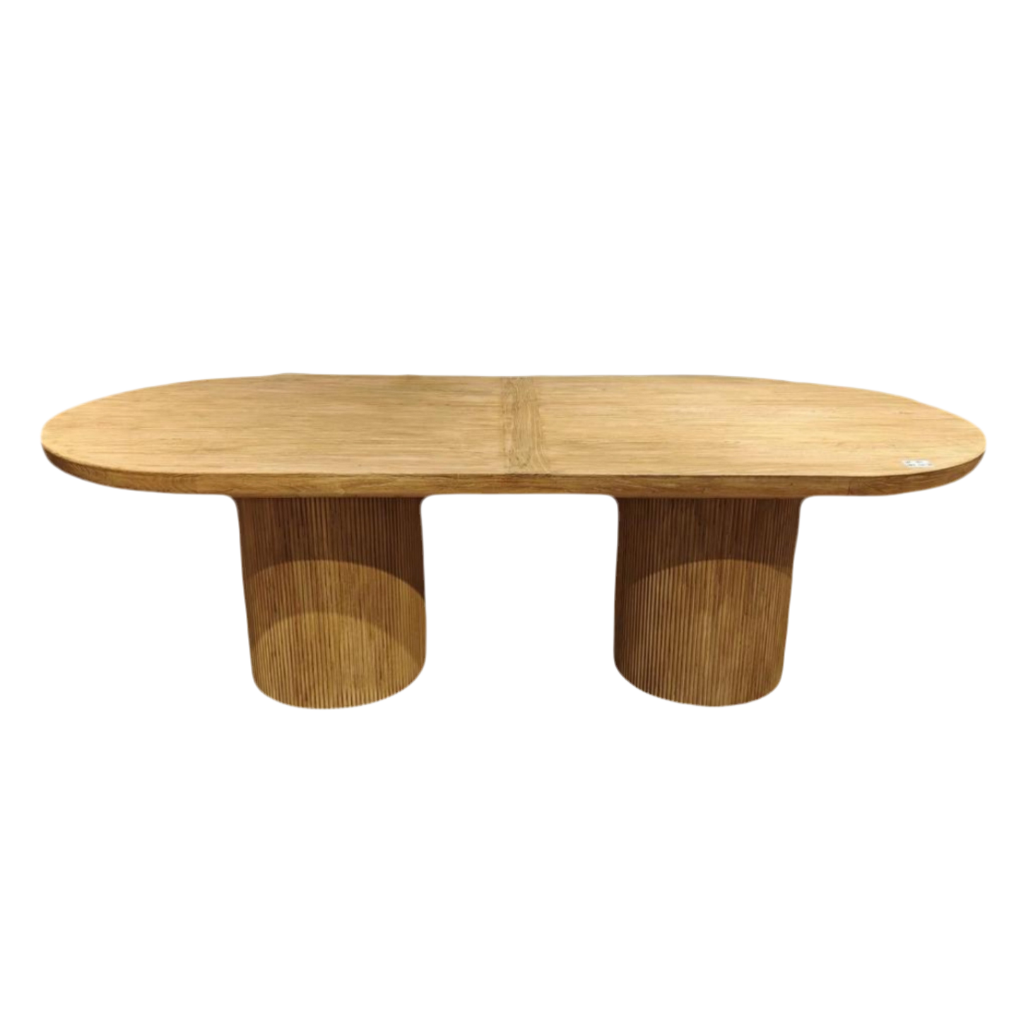 Fluted oval oak dining table