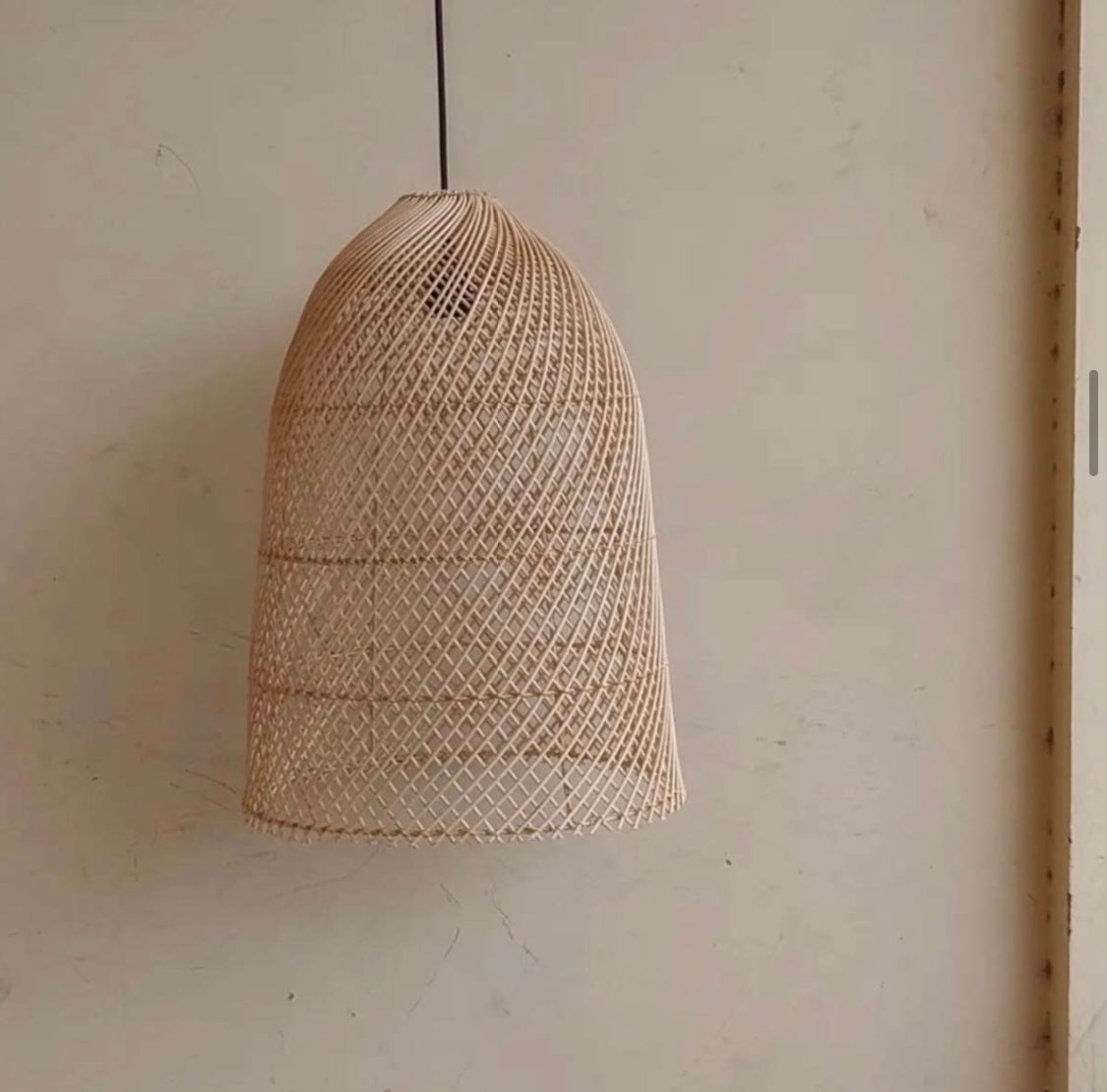 Cone rattan pendant light