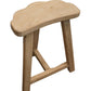 Vintage elm wood scallop stool
