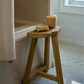Vintage elm wood scallop stool