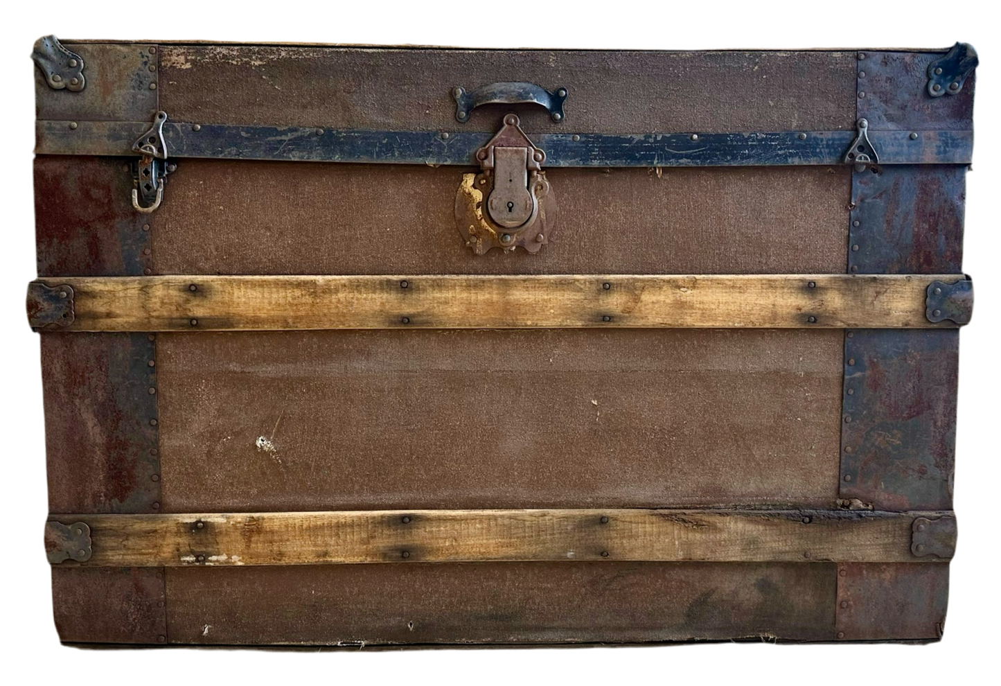 Antique graffiti steamer trunk