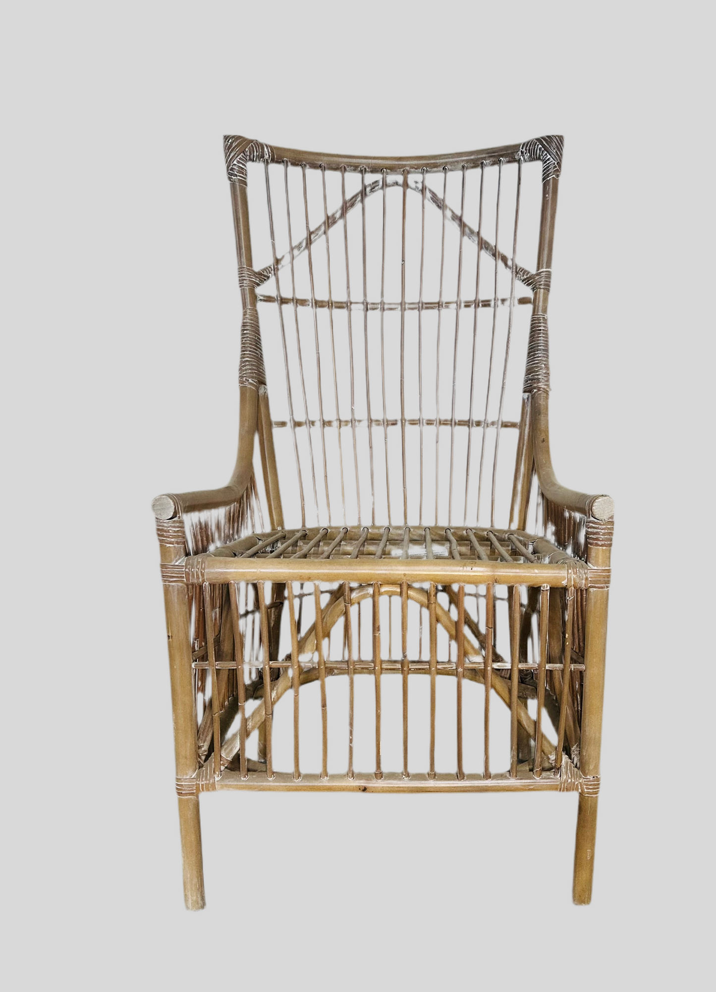 Bamboo high-back dining chair