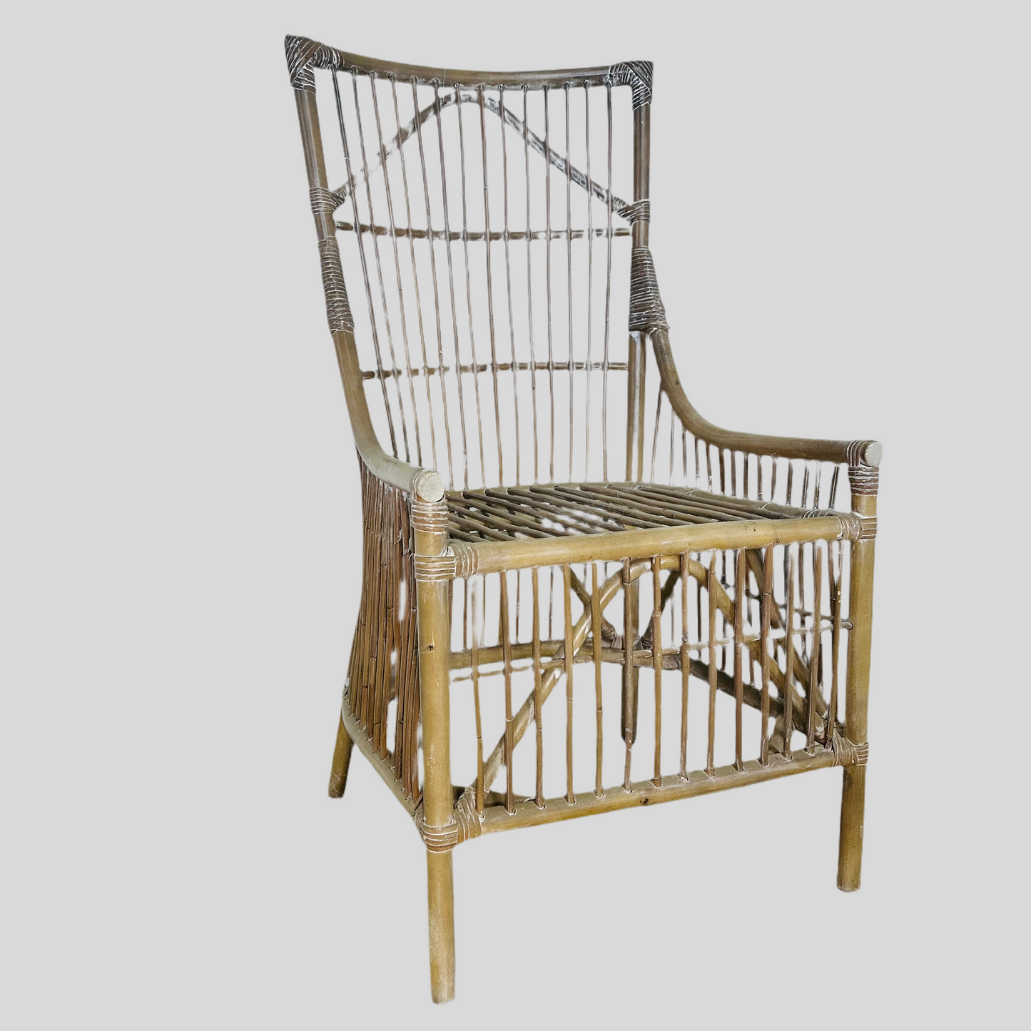 Bamboo high-back dining chair