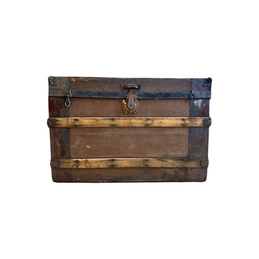 Antique graffiti steamer trunk