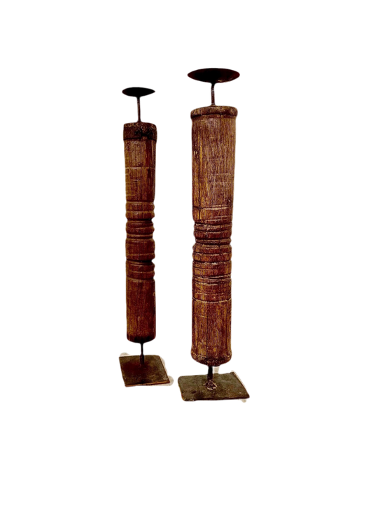 Carved Tall candle holder