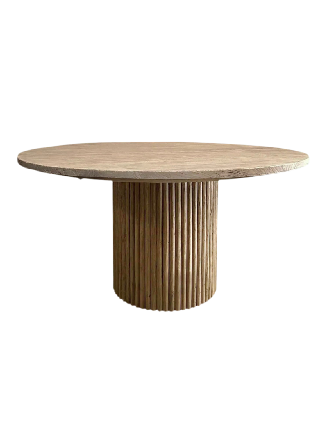 Round tambour mid-century dining table