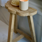 Vintage elm wood scallop stool