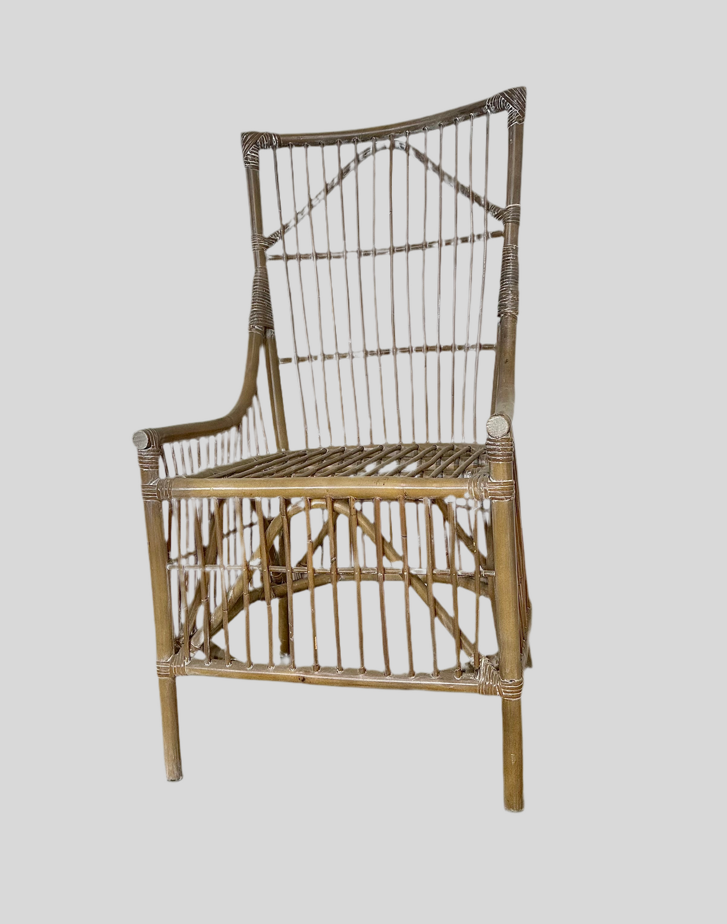 Bamboo high-back dining chair