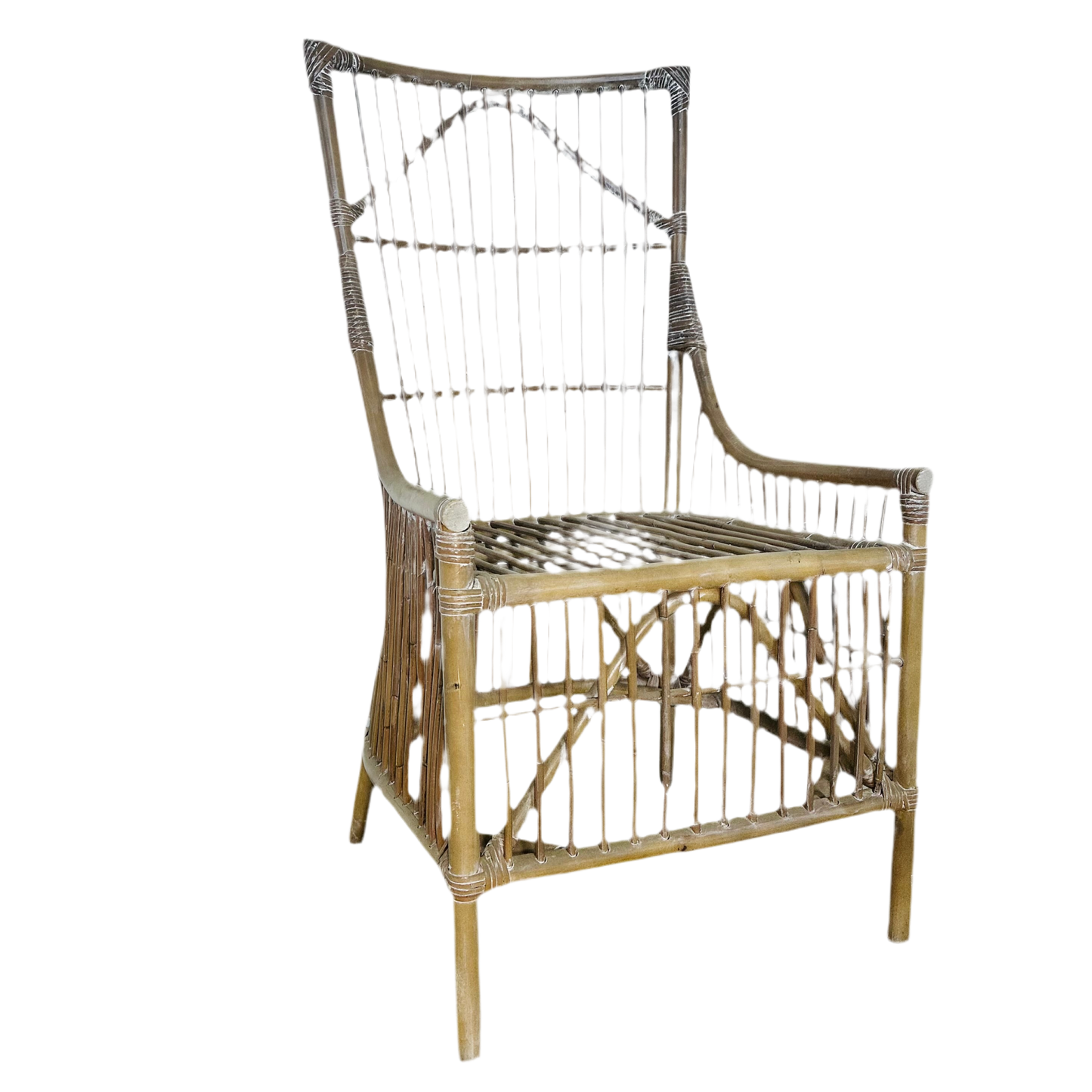 Bamboo high-back dining chair