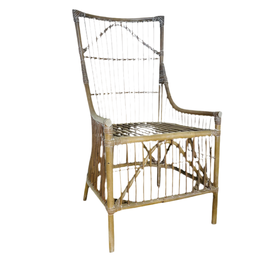 Bamboo high-back dining chair